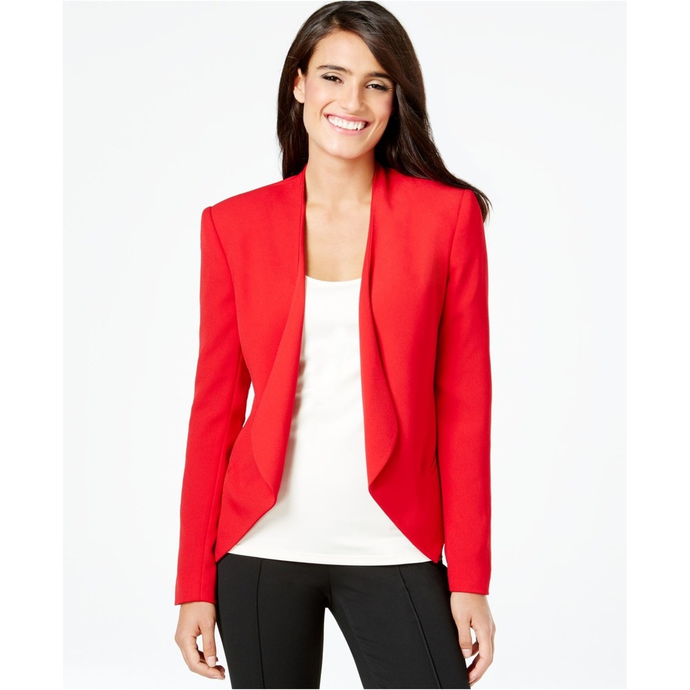 Philosophy NWT Red Waterfall Blazer Jacket Size‎ 6 Women Sheer Lined Formal